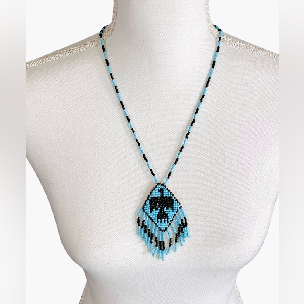 🎉Host Pick🎉 Boho Vintage Western Aztec Tribal Beaded Tassel Statement Necklace